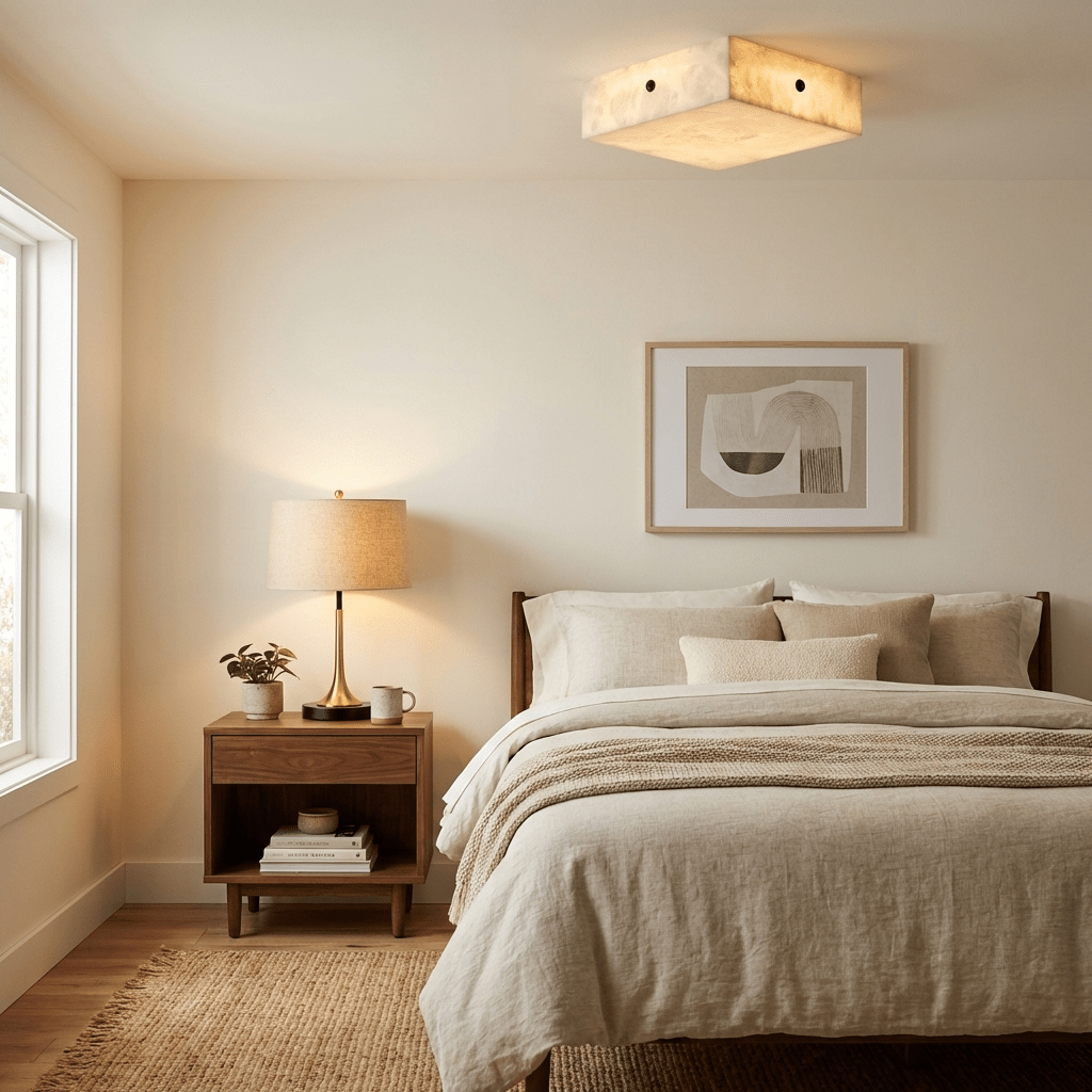 Mirelith Alabaster Square Ceiling Lamp