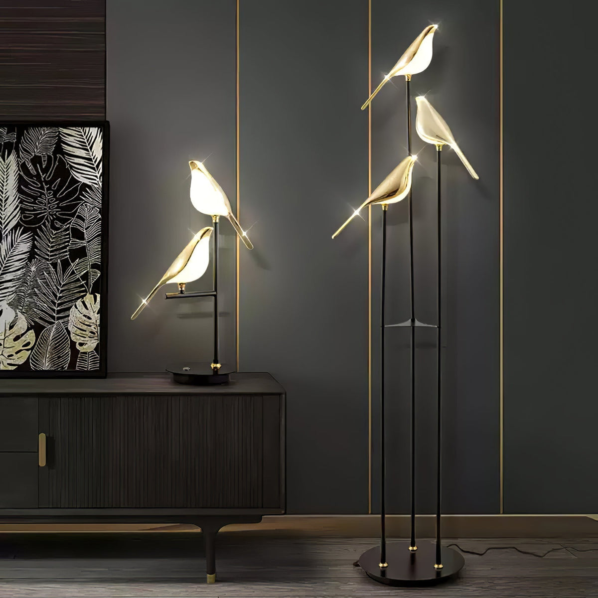Vont Art Deco Brass Floor Lamp