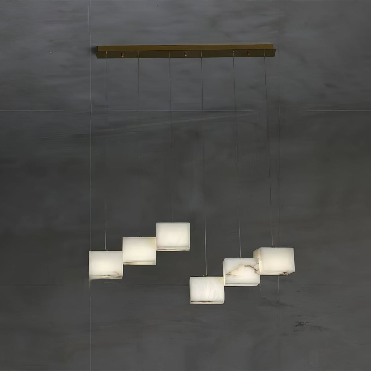 Alabaster Chandelier Box Cubic Elegance