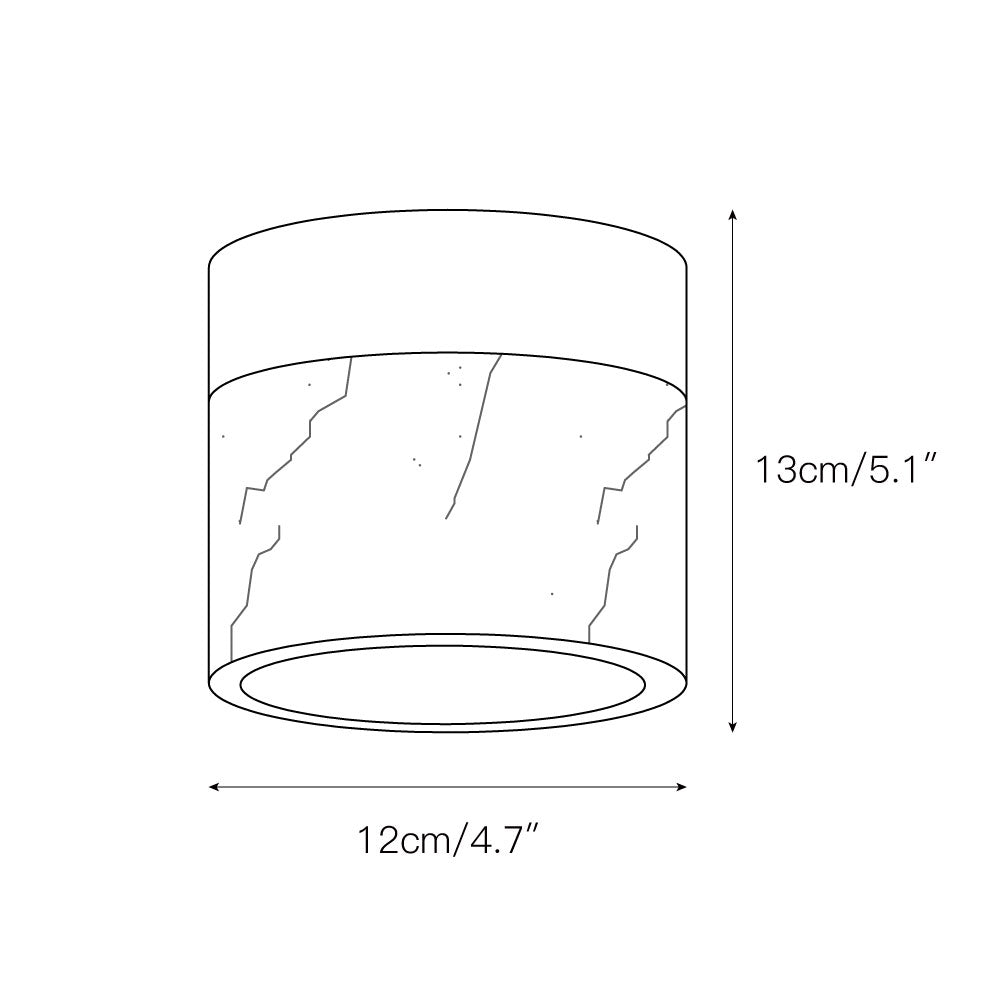 Ivinir Round Marble Ceiling Lamp-Relic Pieces