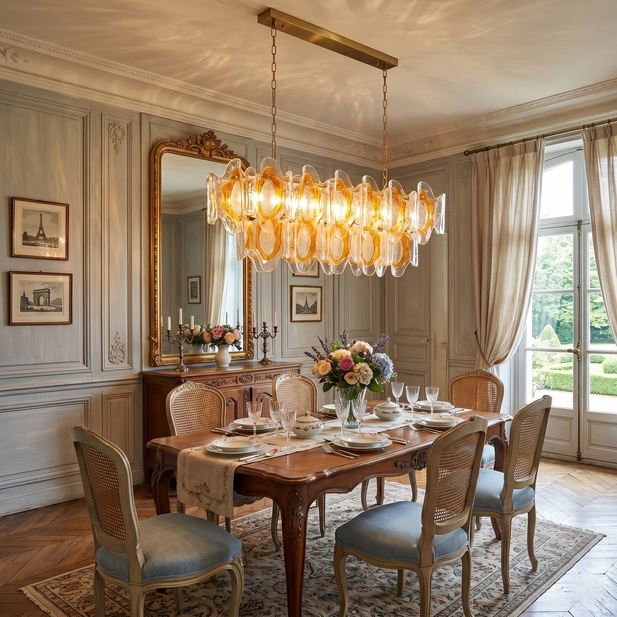 Liorueon Long Glass Chandelier