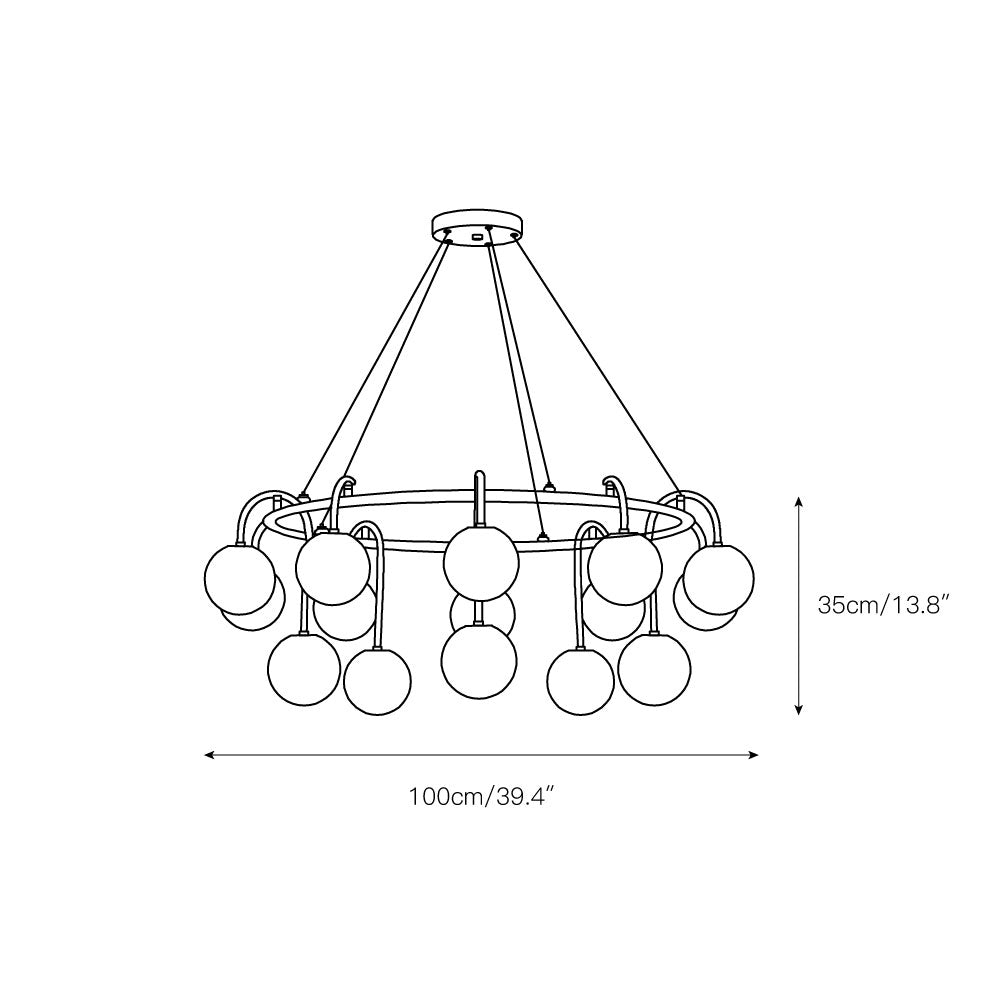 Zotalara Elegance Brass Alabaster Chandelier