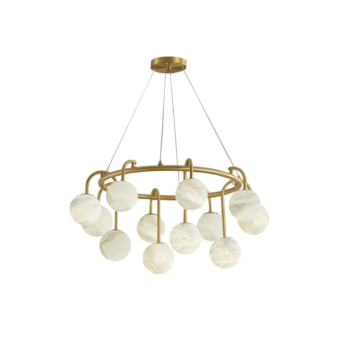 Zotalara Elegance Brass Alabaster Chandelier