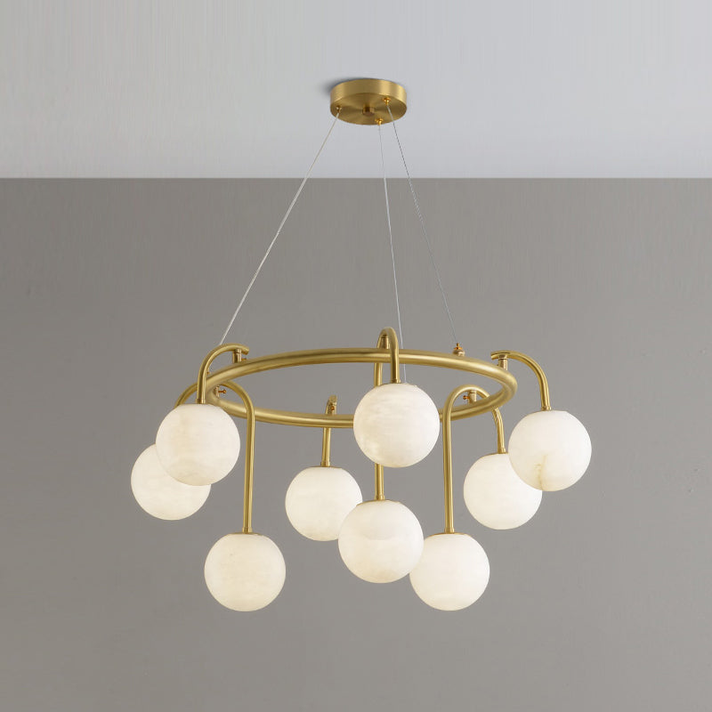 Zotalara Elegance Brass Alabaster Chandelier