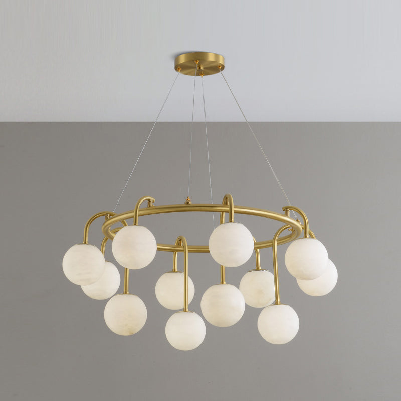 Zotalara Elegance Brass Alabaster Chandelier