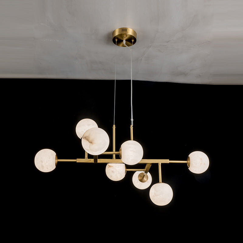 Alborira Nordic Brass Alabaster Chandelier