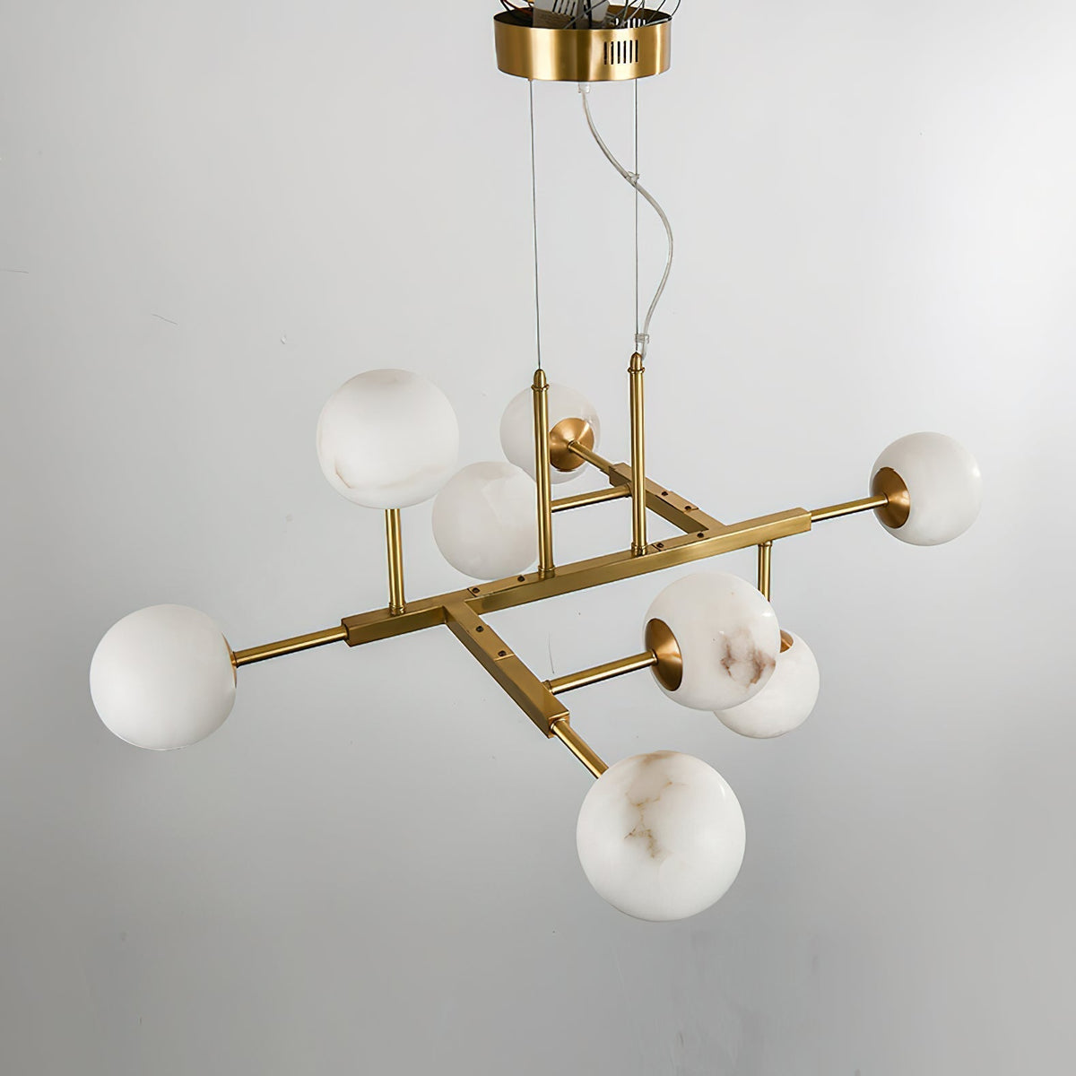 Alborira Nordic Brass Alabaster Chandelier