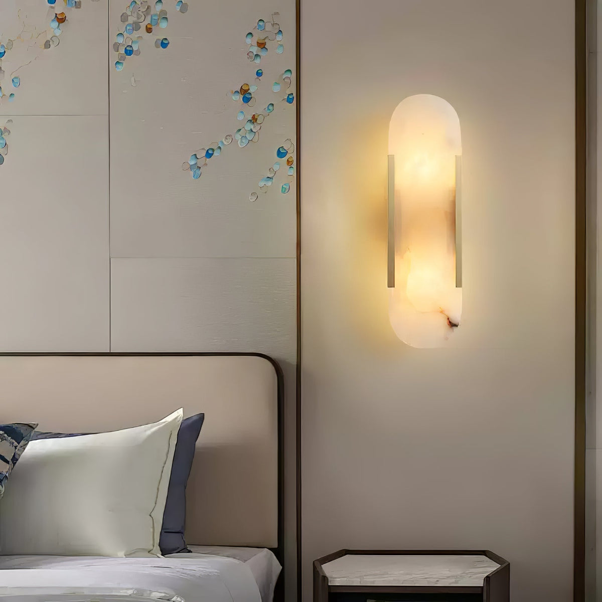 Bano Oblong Alabaster Plug Wall Light