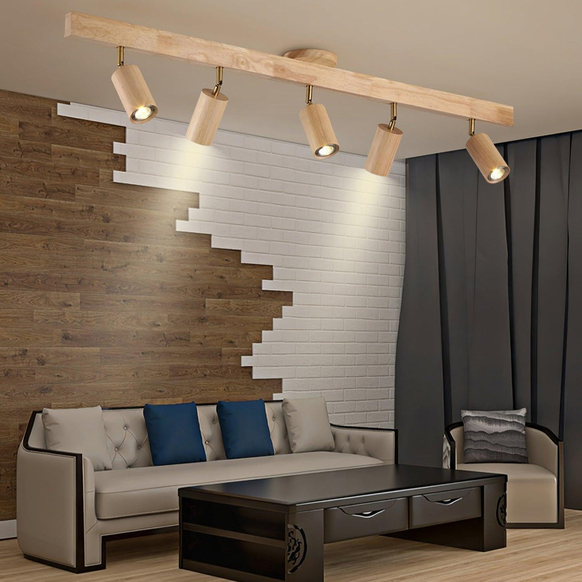 Visusot Track Lighting Spotlight Wood