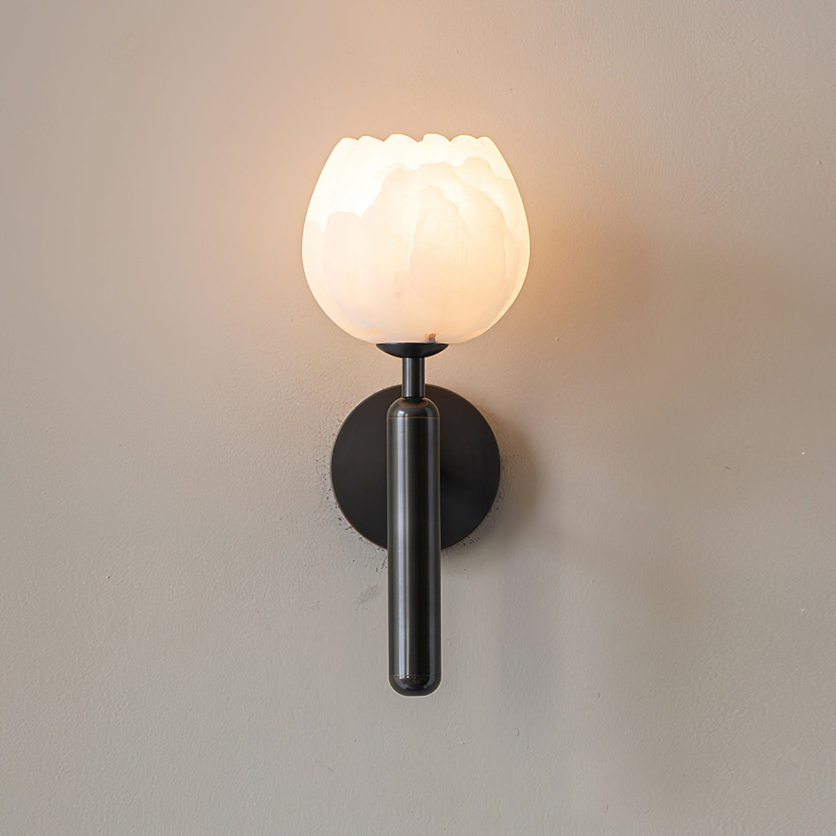 Albanette Brass Alabaster Wall Lamp