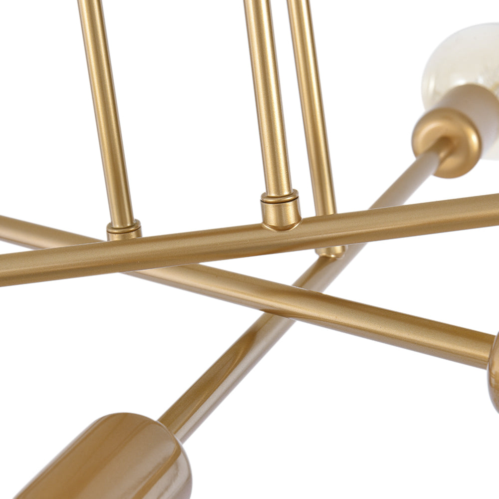 Vallin Modern Brass Semi Flush Mount Chandelier-Relic Pieces