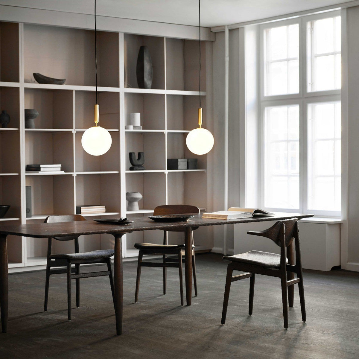 Azorila Modern Minimalist Swag Brass Glass Pendant Light