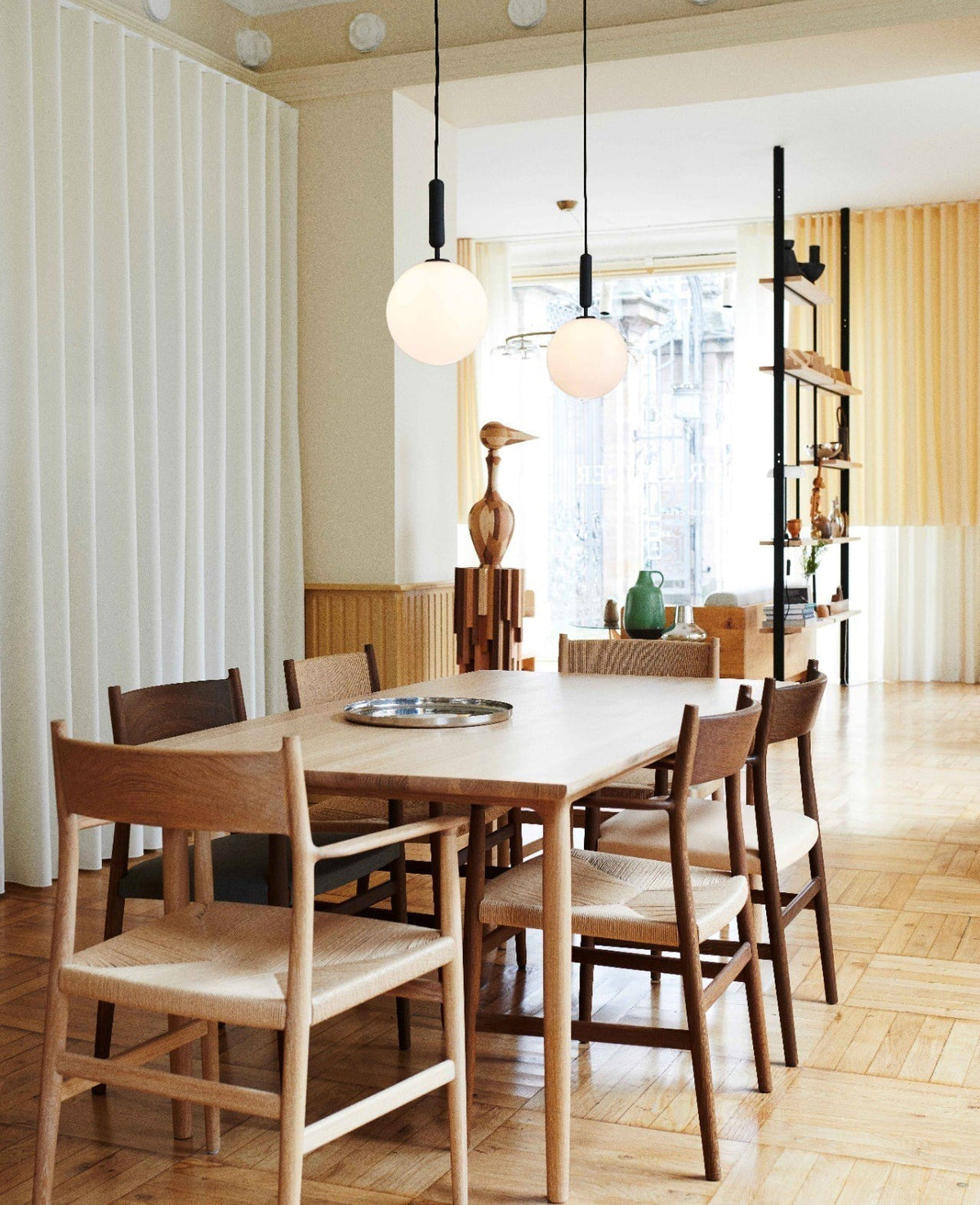 Azorila Modern Minimalist Swag Brass Glass Pendant Light