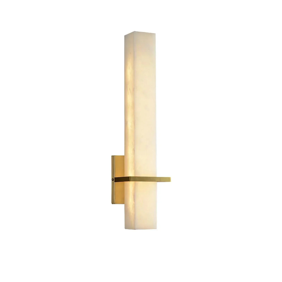 Ritta Wall Lamp White Alabaster Brass Modern Cuboid-Relic Pieces