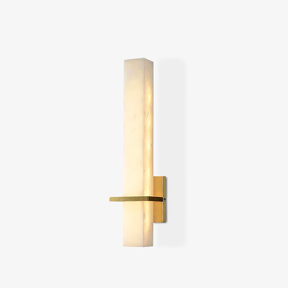 Ritta Wall Lamp White Alabaster Brass Modern Cuboid-Relic Pieces
