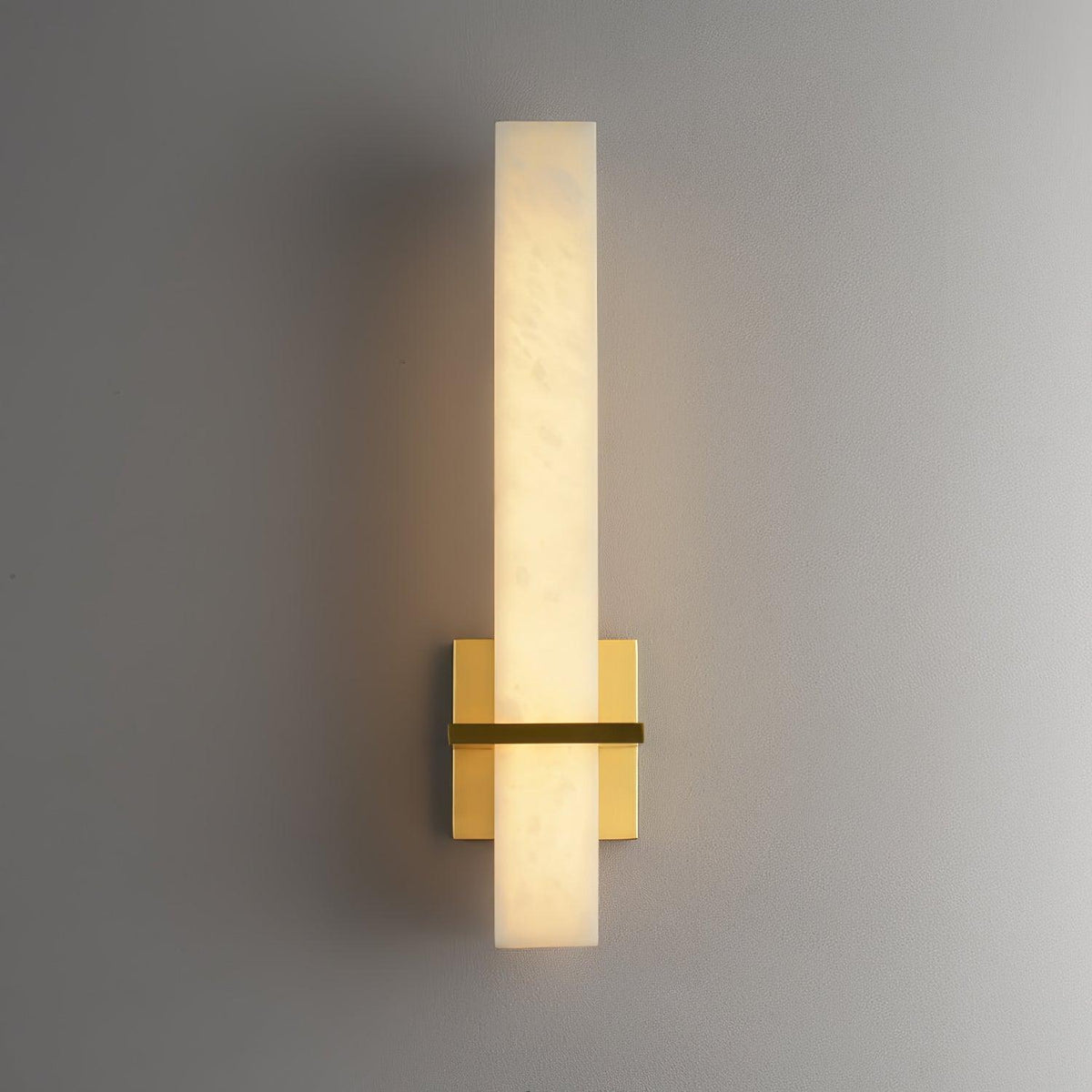 Ritta Wall Lamp White Alabaster Brass Modern Cuboid-Relic Pieces