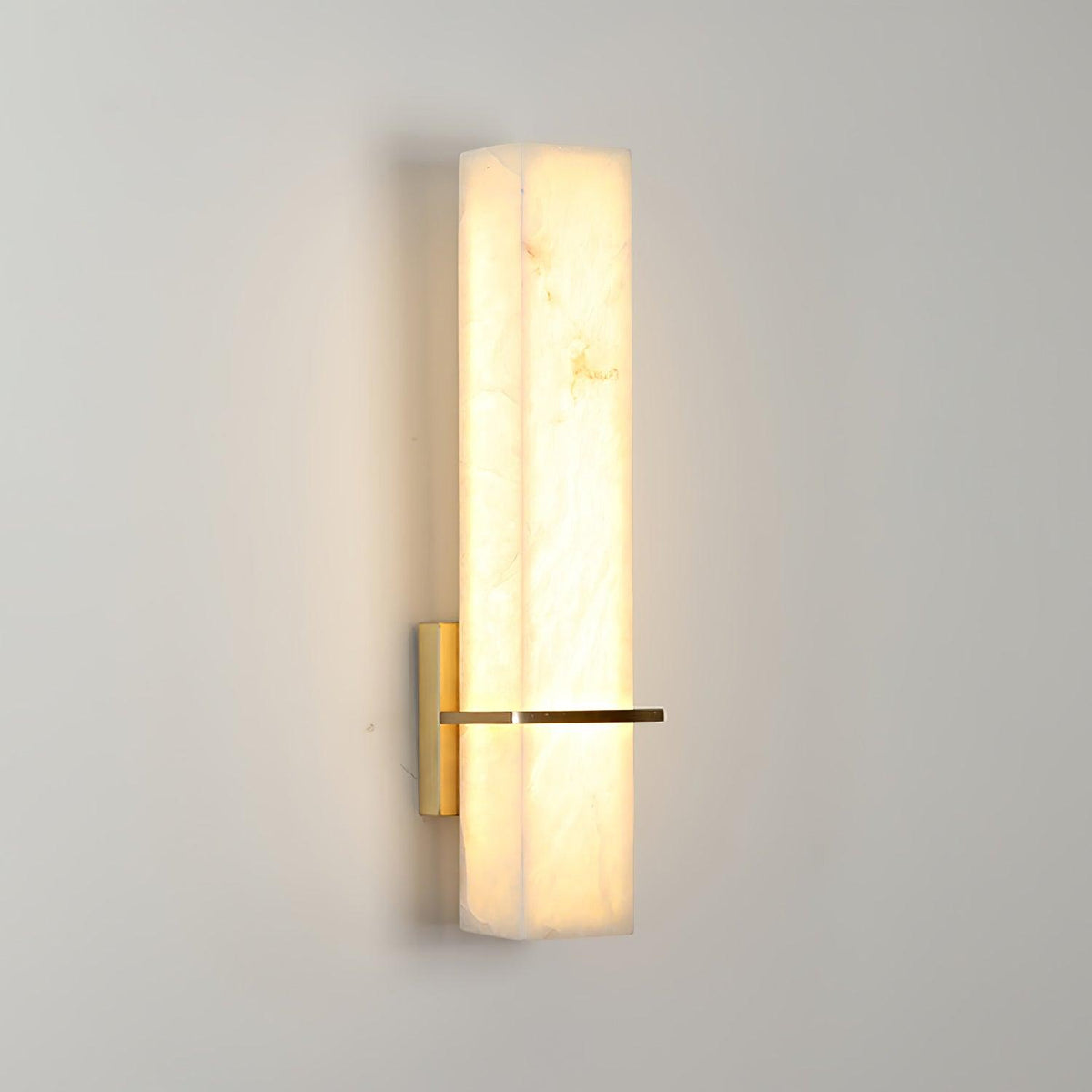 Ritta Wall Lamp White Alabaster Brass Modern Cuboid-Relic Pieces