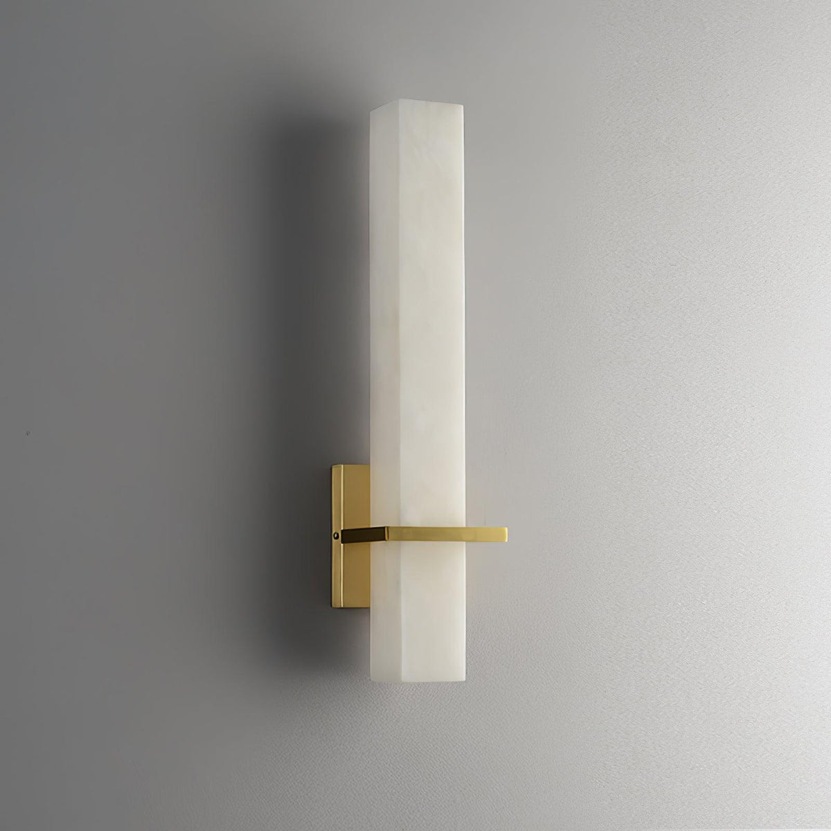 Ritta Wall Lamp White Alabaster Brass Modern Cuboid-Relic Pieces