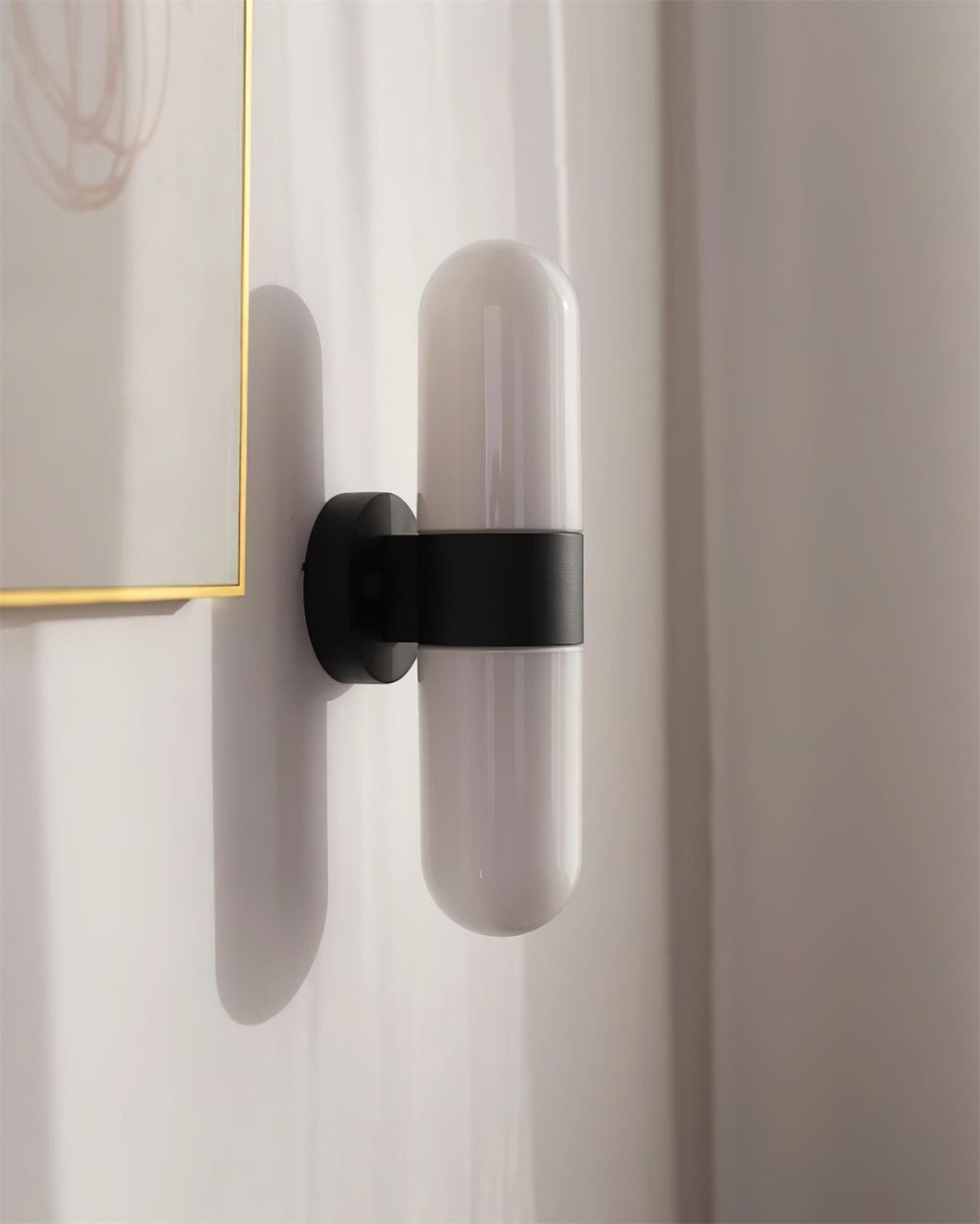 Wall Lamp Metal Glass Modern Minimalist Vertical Sconce for Bedroom