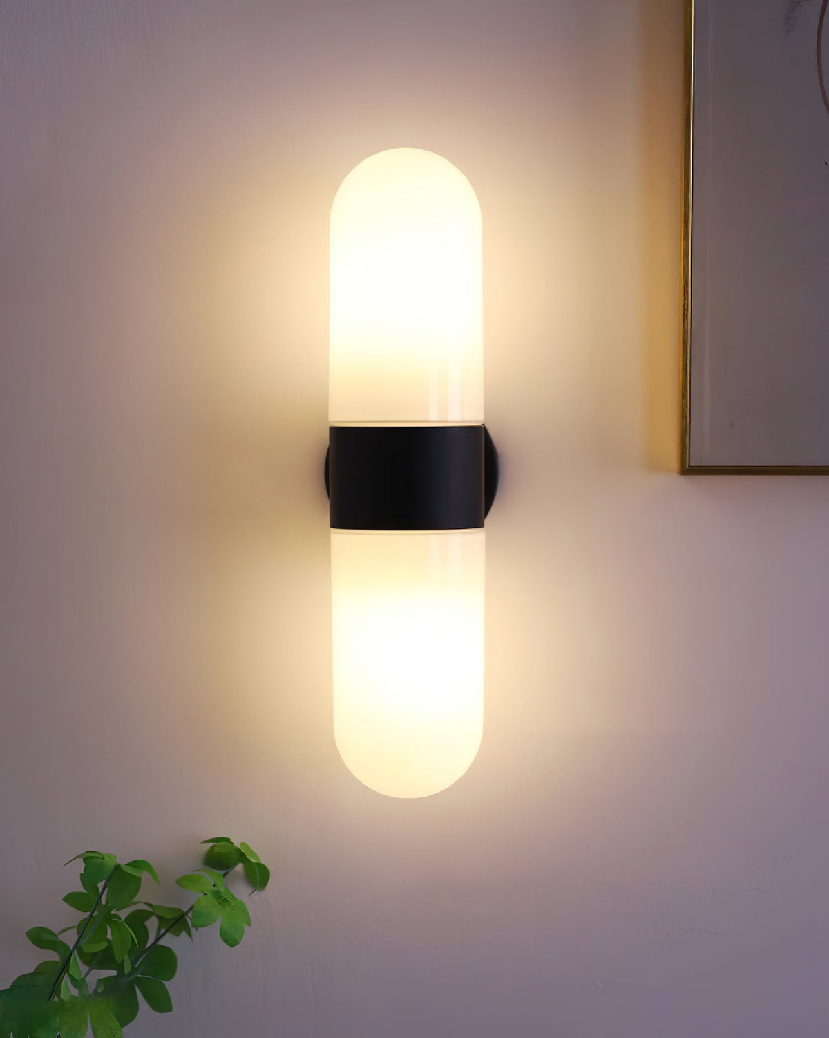 Wall Lamp Metal Glass Modern Minimalist Vertical Sconce for Bedroom