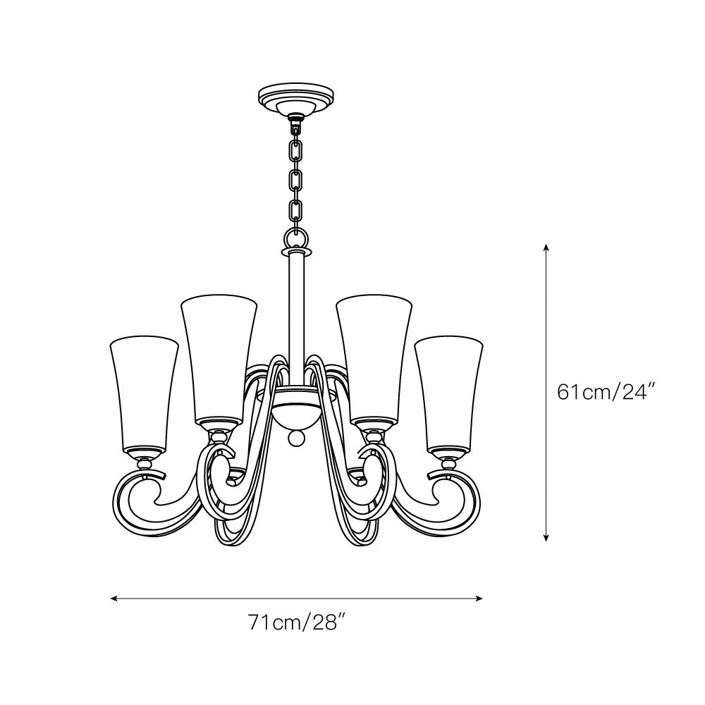 Eiruian Postmodern Luxury Brass Glass Chandelier