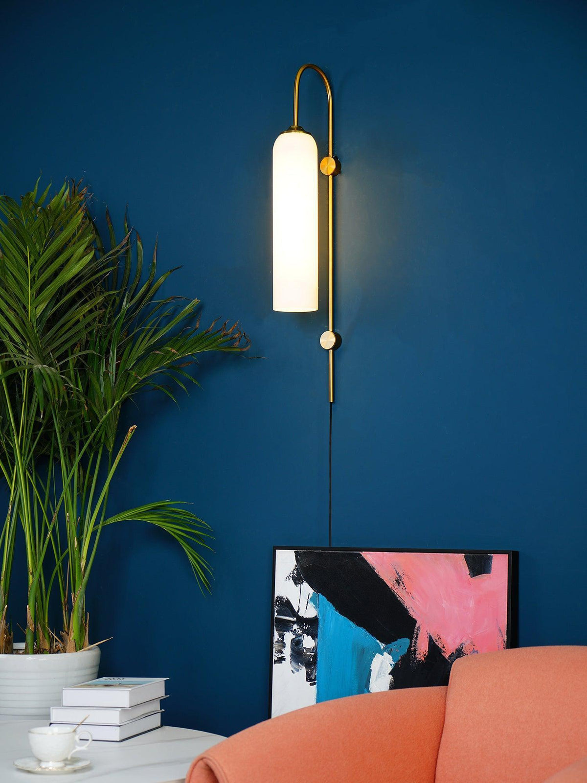 Celaielle Modern Glass Plug-In Wall Lamp