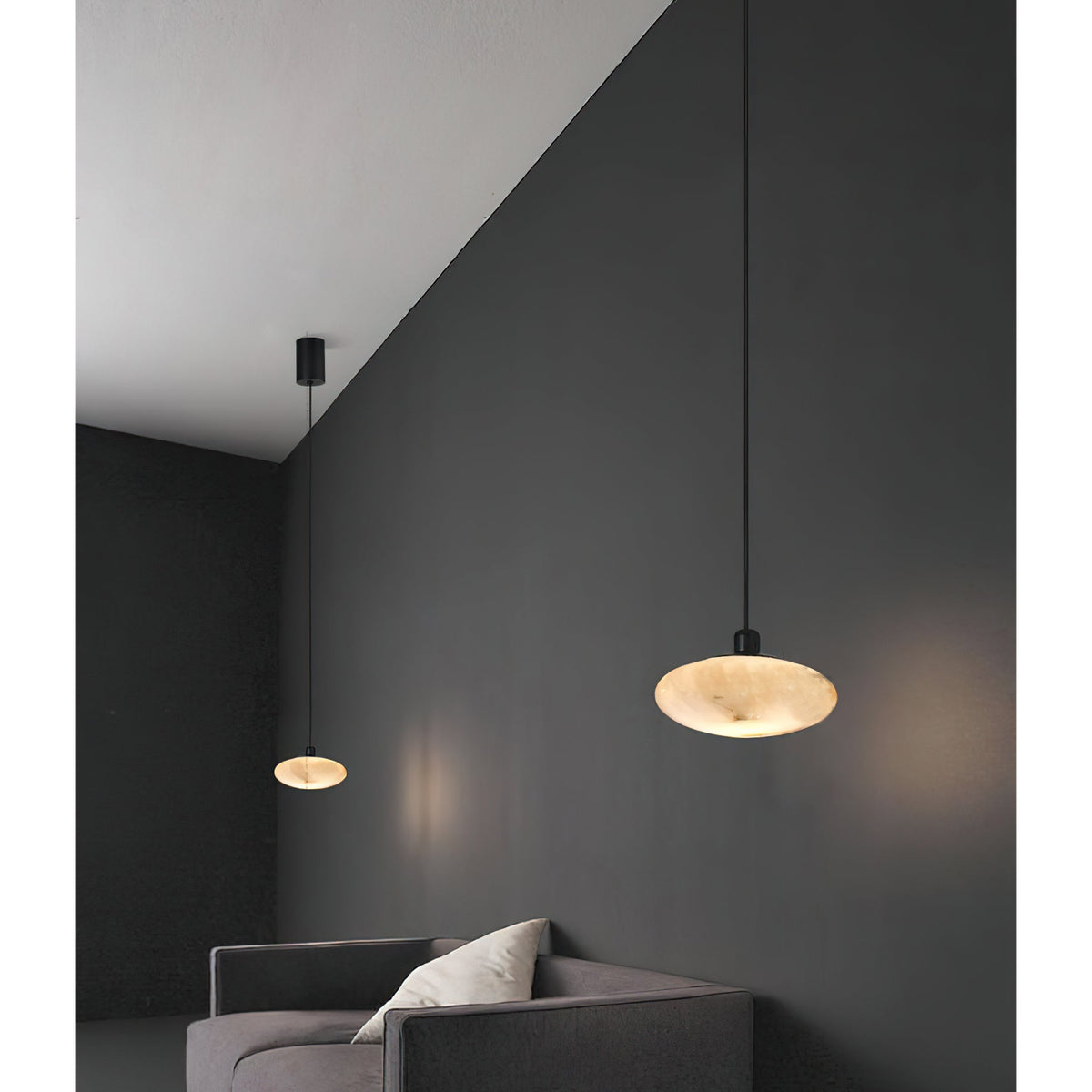 Cuthean Brass Alabaster Pendant Lamp