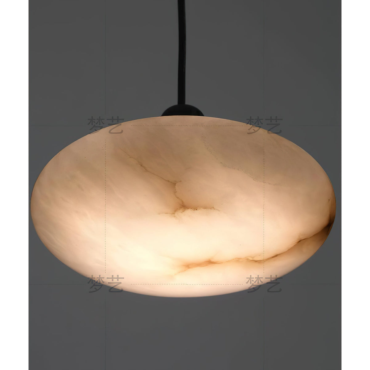 Cuthean Brass Alabaster Pendant Lamp