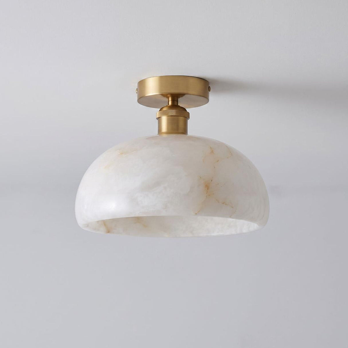 Moss Glow Alabaster Semi- Flush Mount