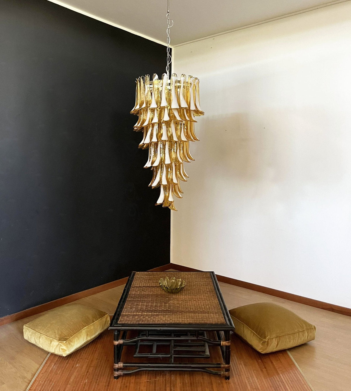 Elaiseon Amber Petal Cascade Chandelier