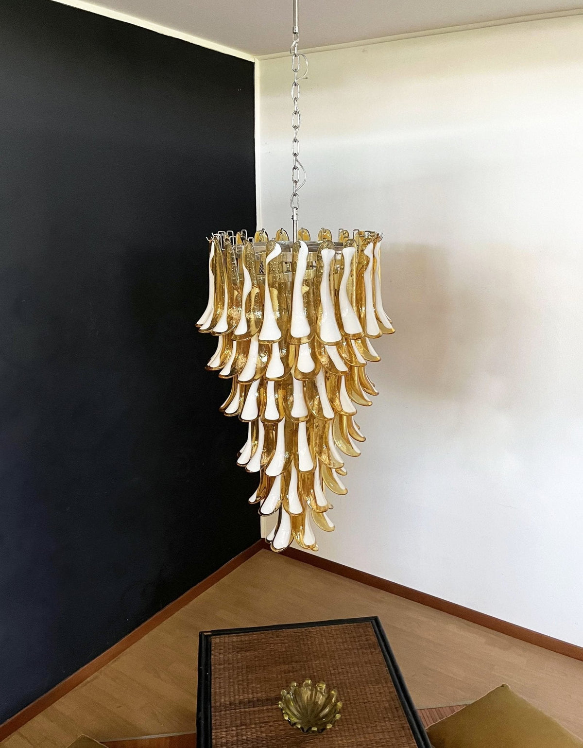 Elaiseon Amber Petal Cascade Chandelier