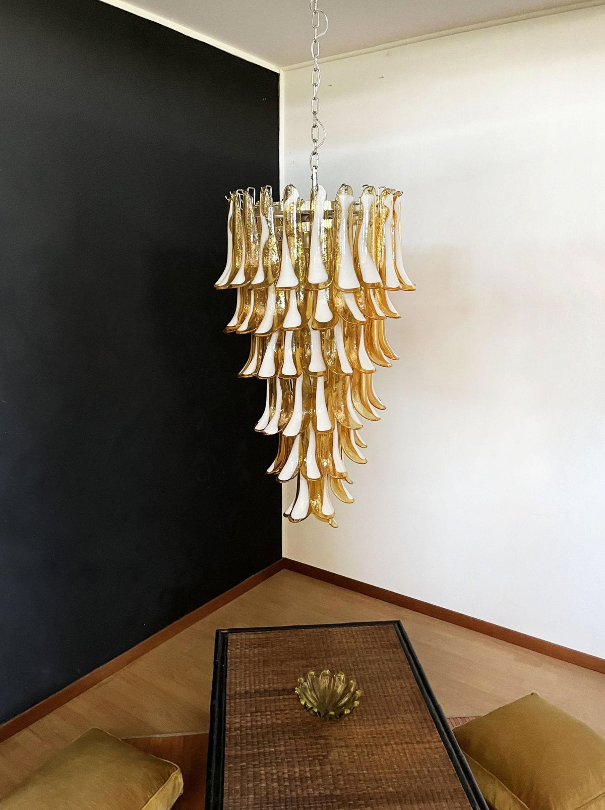 Elaiseon Amber Petal Cascade Chandelier