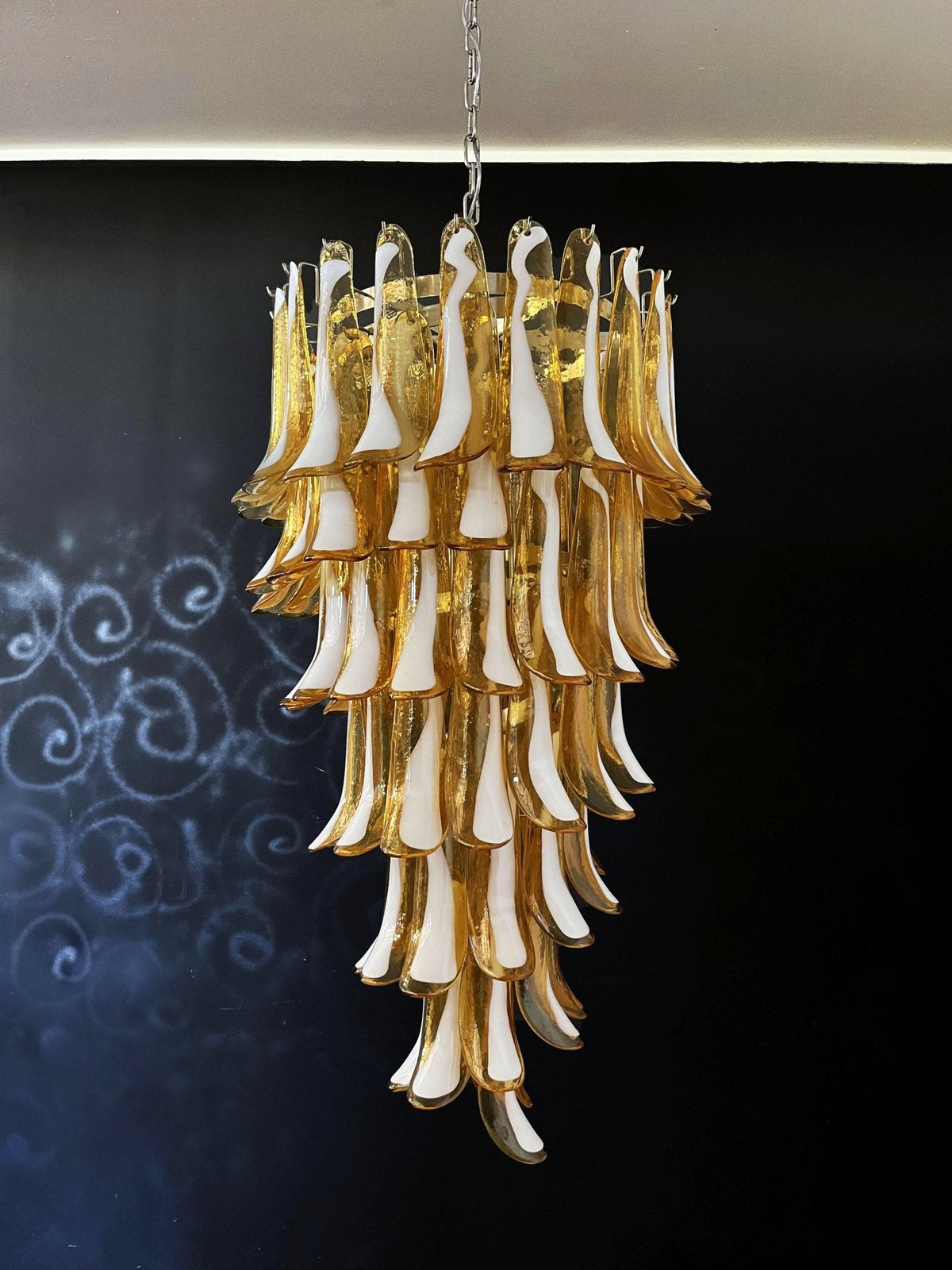 Elaiseon Amber Petal Cascade Chandelier