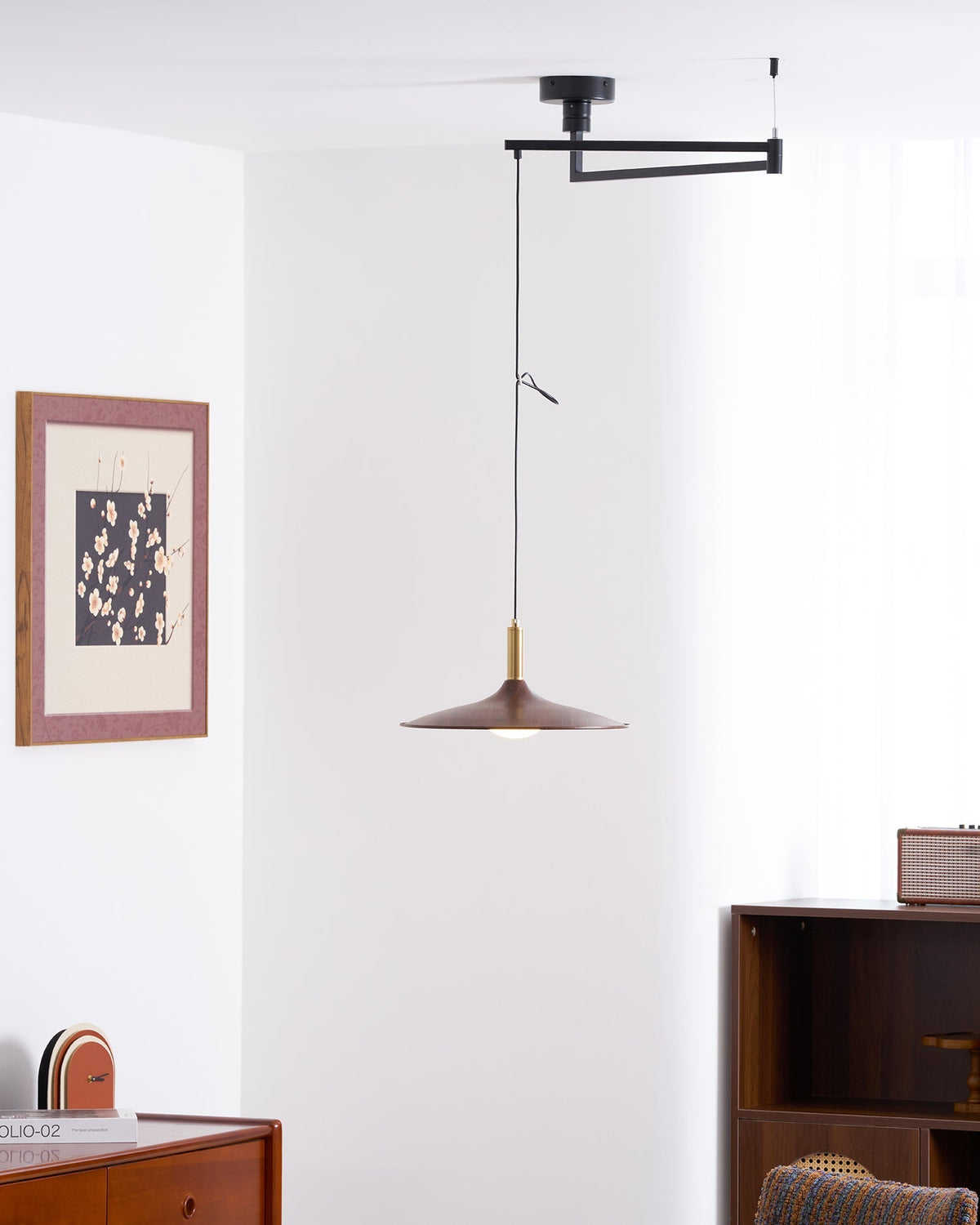 Renalora Crane Swing Arm Pendant Lamp