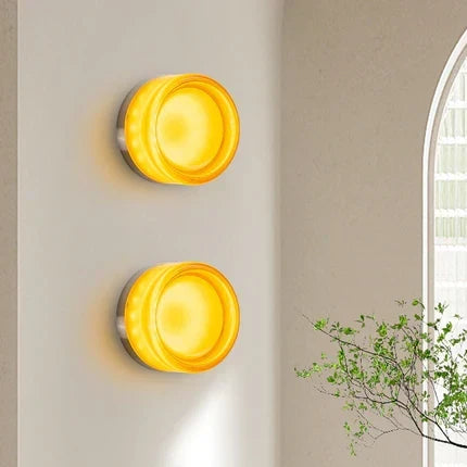 Milotud Modern Mini Drum Metal/ Outdoor Wall Lamp, Transparent