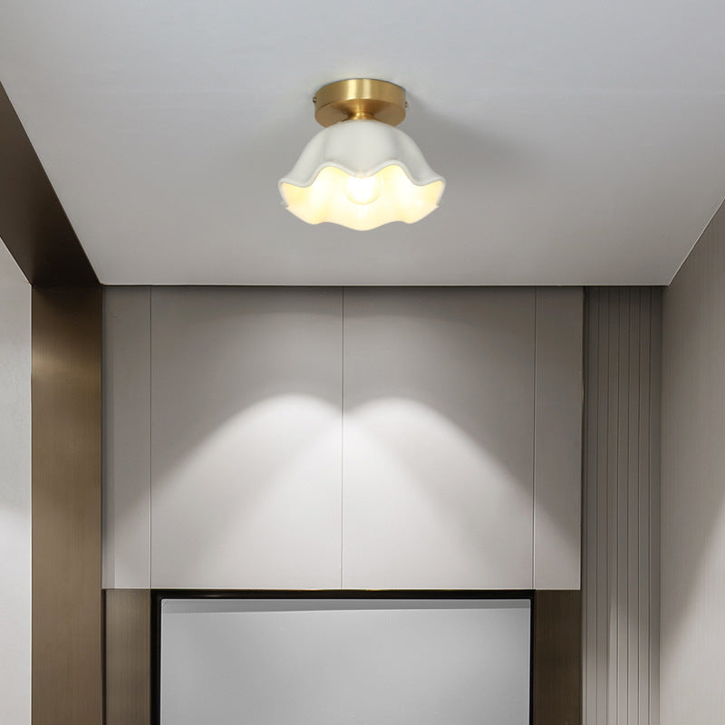 Ciborosu Retro Metal Flush Mount Ceiling Light Brass