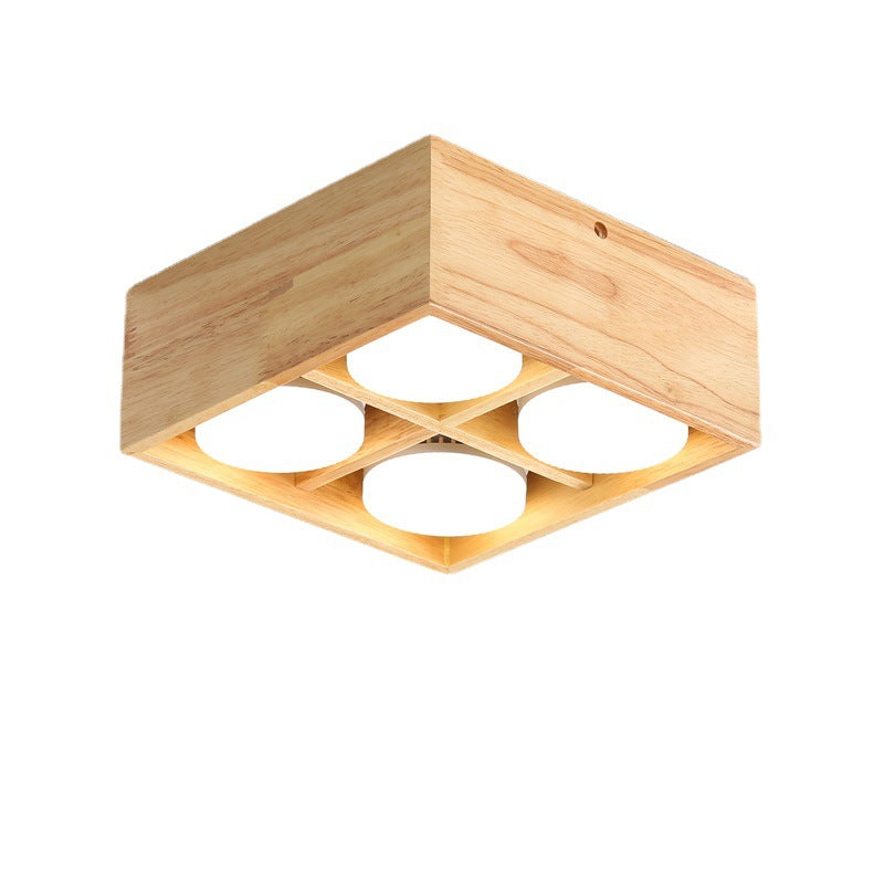 Budisim Ceiling Light No Main Light, Wood