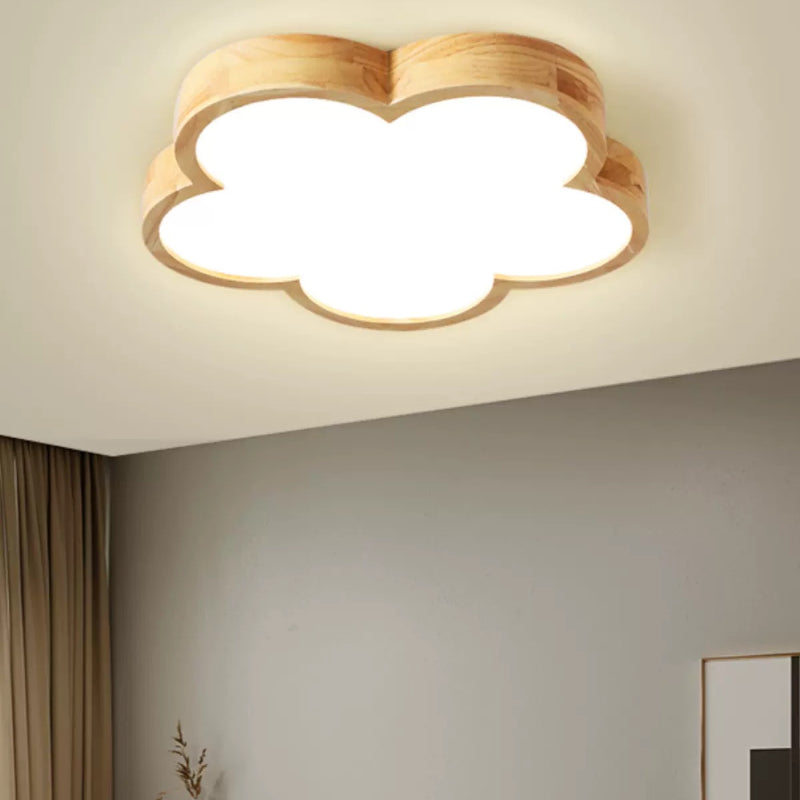 Hiregod Modern Flush Mount Ceiling Light Wood Living Room/Bedroom