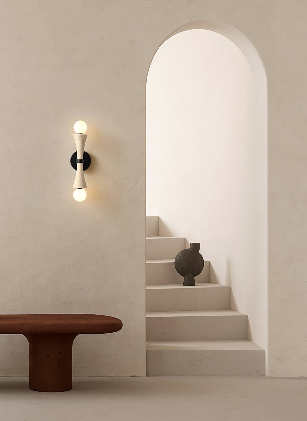Oloriel Sculptural Travertine Wall Light