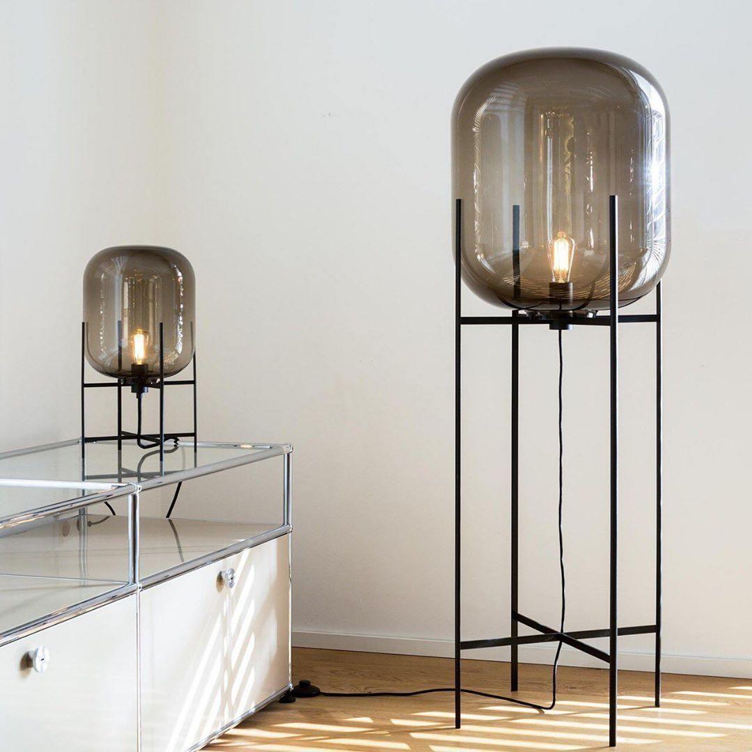 Liorivelia Glass Industrial Floor lamp