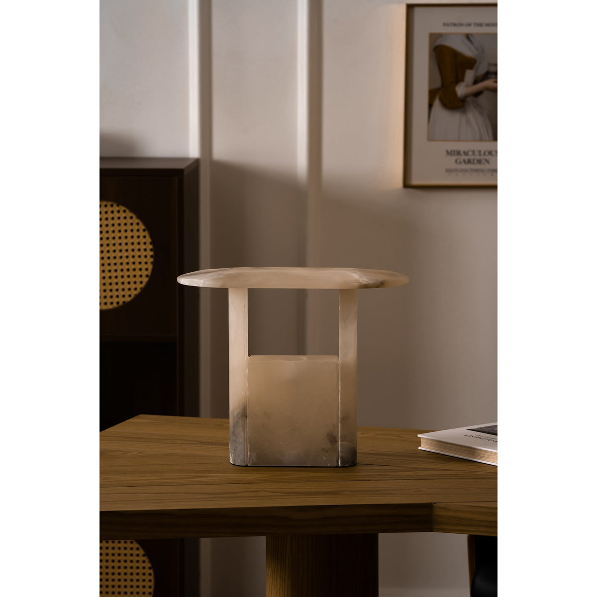 Pagoda Alabaster Table Lamp