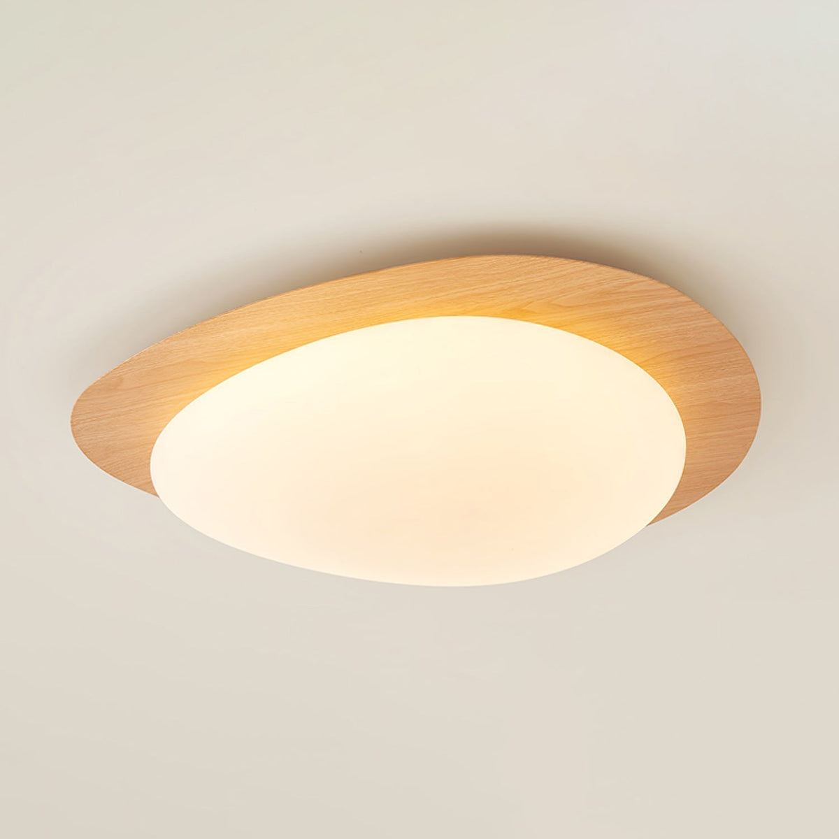 Tulapis Pebble Walnut Ceiling Light