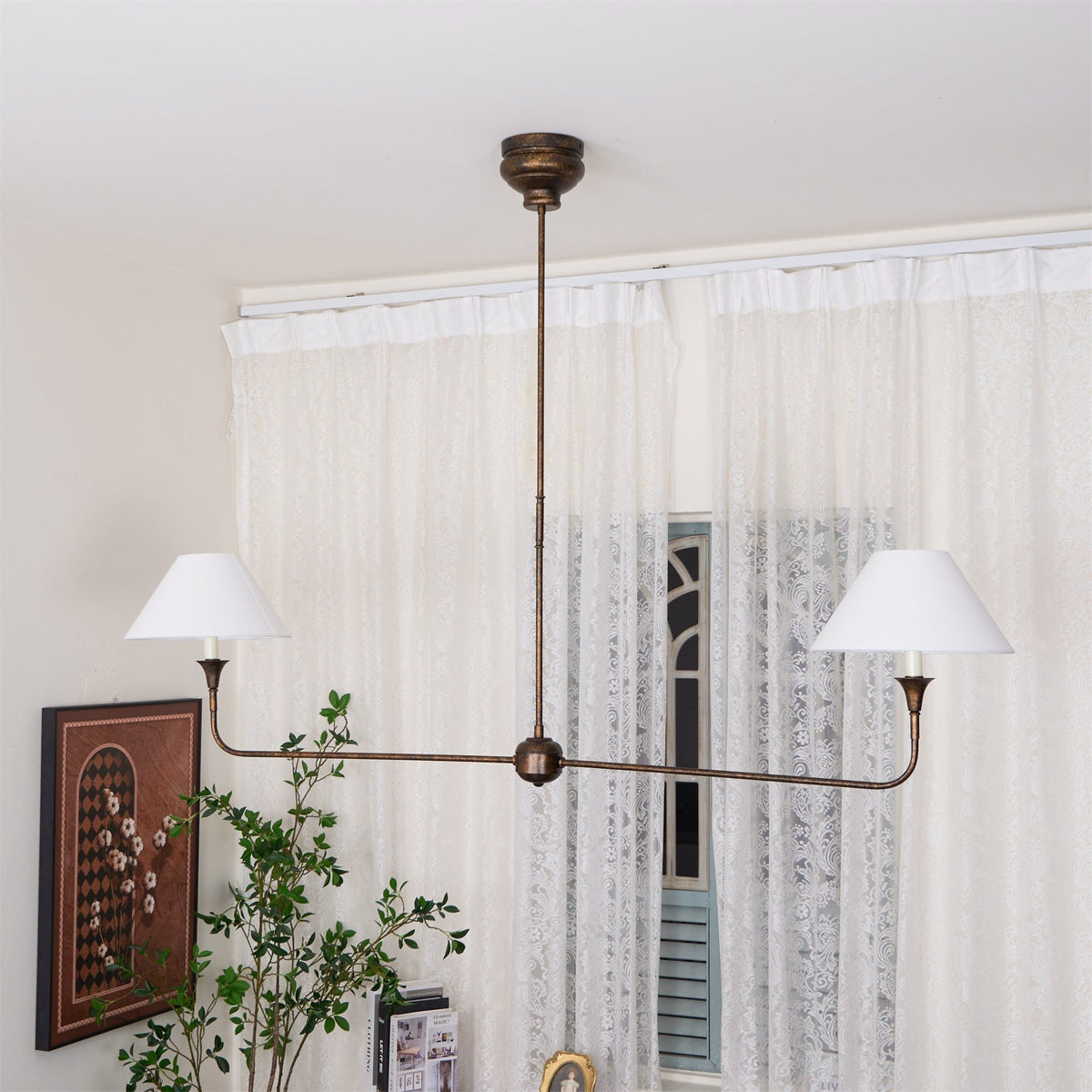 Degirut Modern Linear LED Chandelier Living Room Bedroom