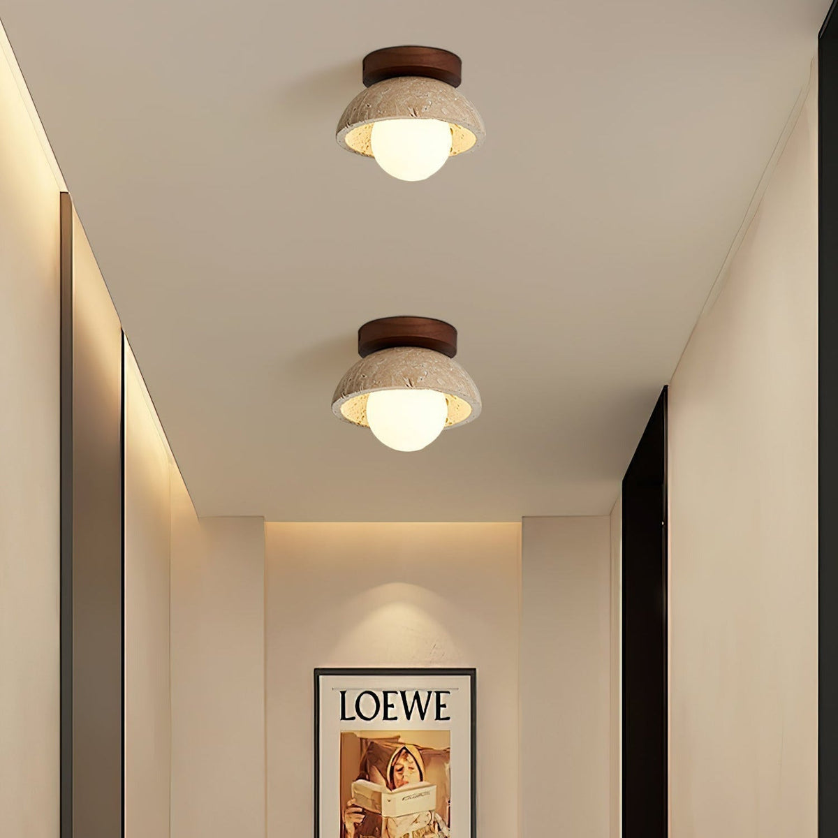 Ferovut Minimalist Travertine Ceiling Light