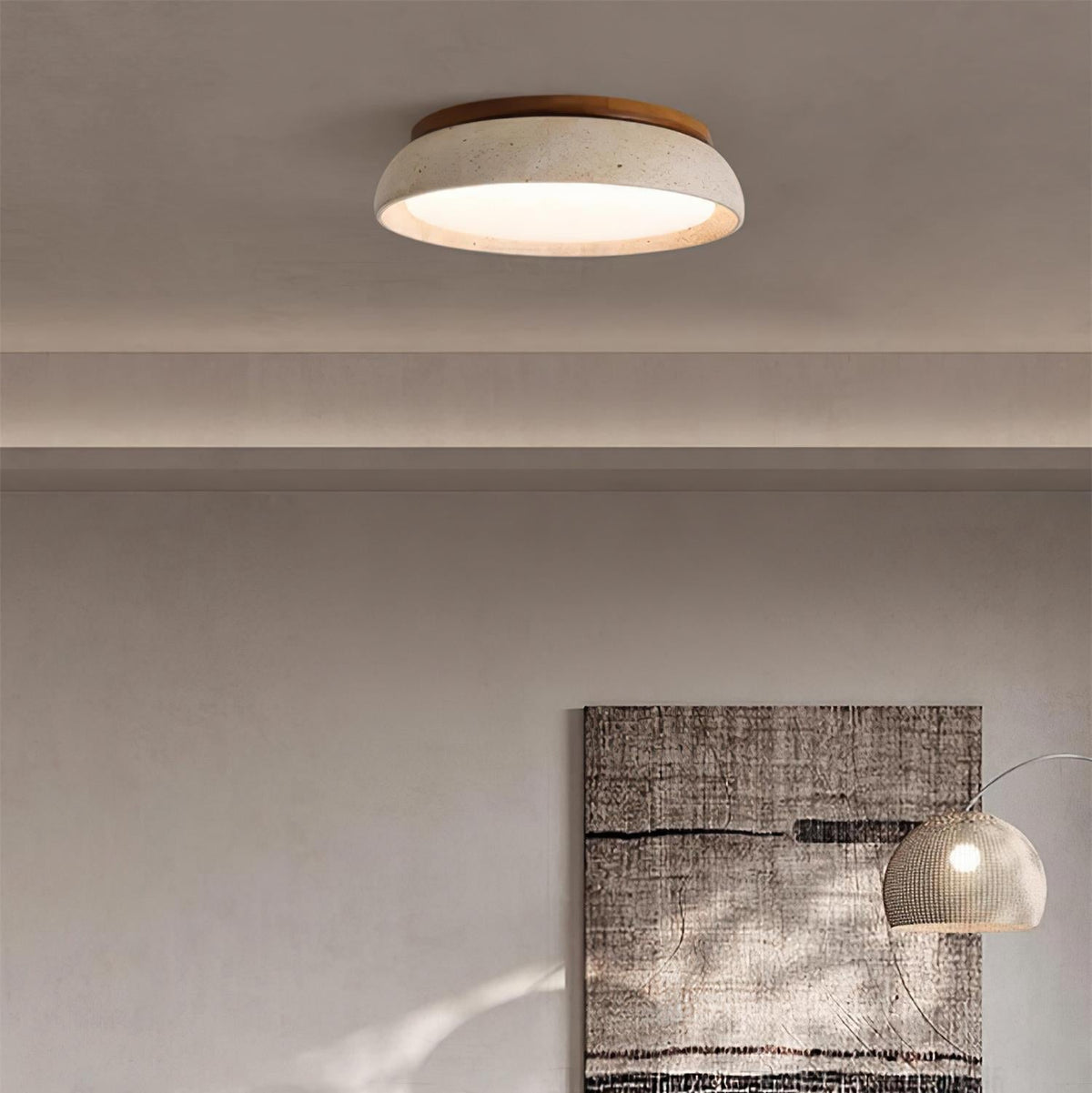 Gadigem Ceiling Light Piedra Travertine