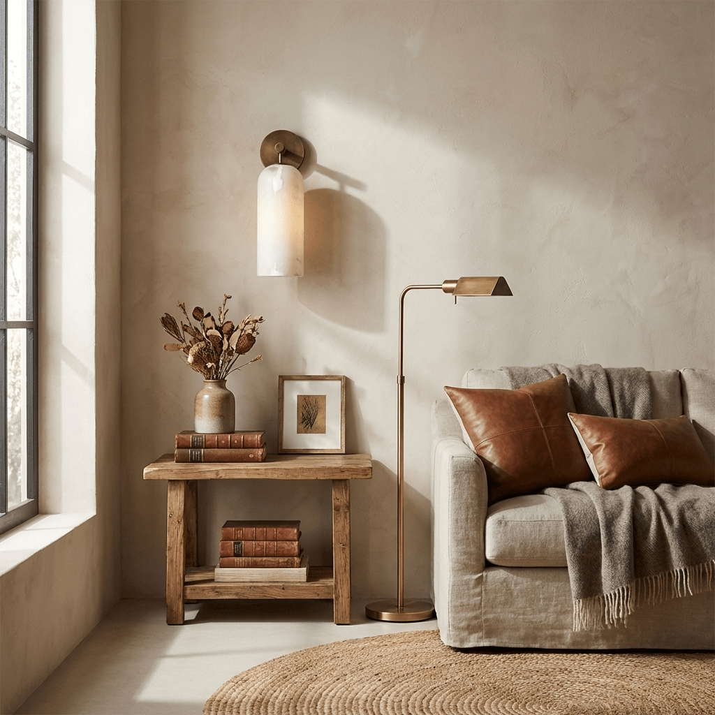 Albelaine Pillar Alabaster Wall Sconce