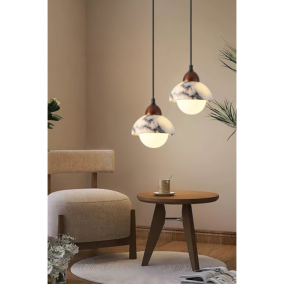 Vilaeisra Wooden Marble Pendant Lamp-Relic Pieces