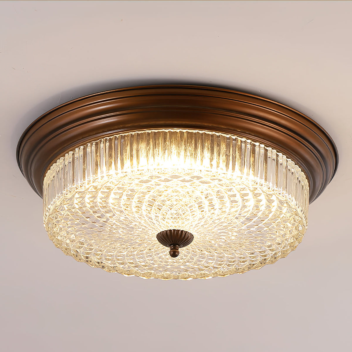 Ulcarir Retro Glass Flush Ceiling Lamp-Relic Pieces
