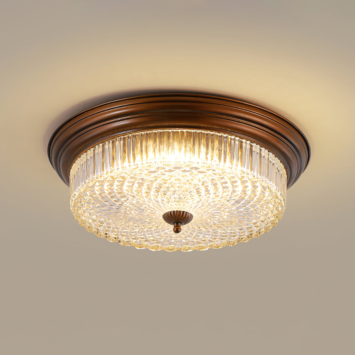 Ulcarir Retro Glass Flush Ceiling Lamp-Relic Pieces