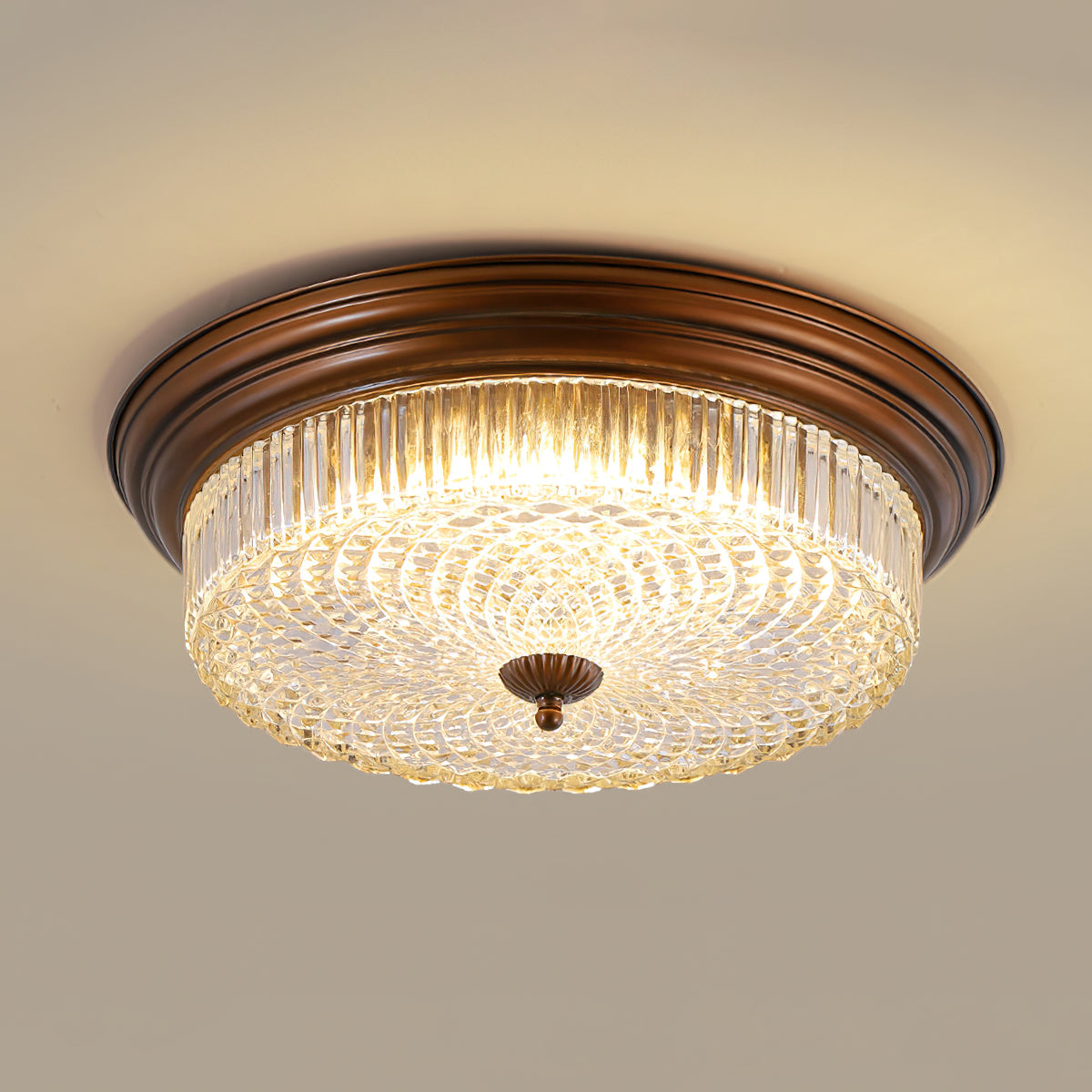 Ulcarir Retro Glass Flush Ceiling Lamp-Relic Pieces